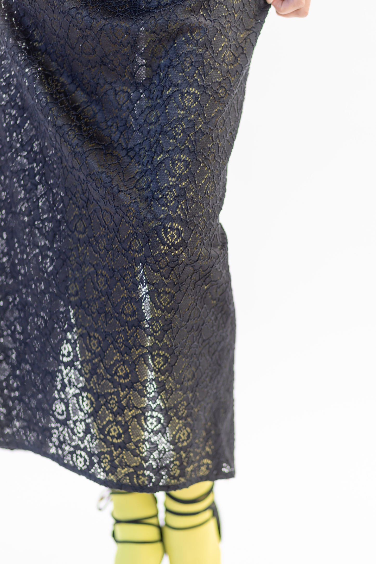 Stretch Lace Peplum Skirt
