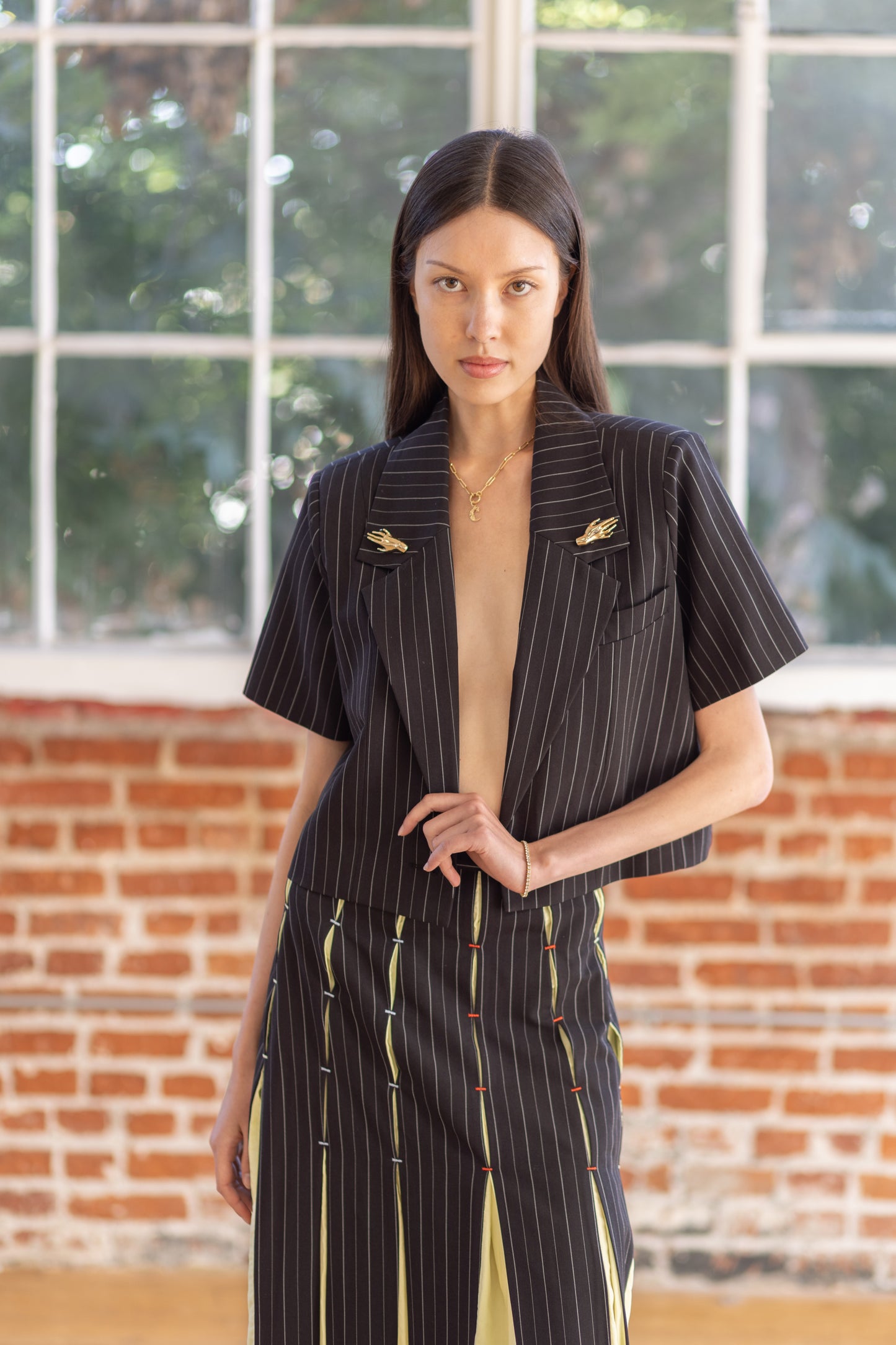 Cropped Short Sleeve Blazer