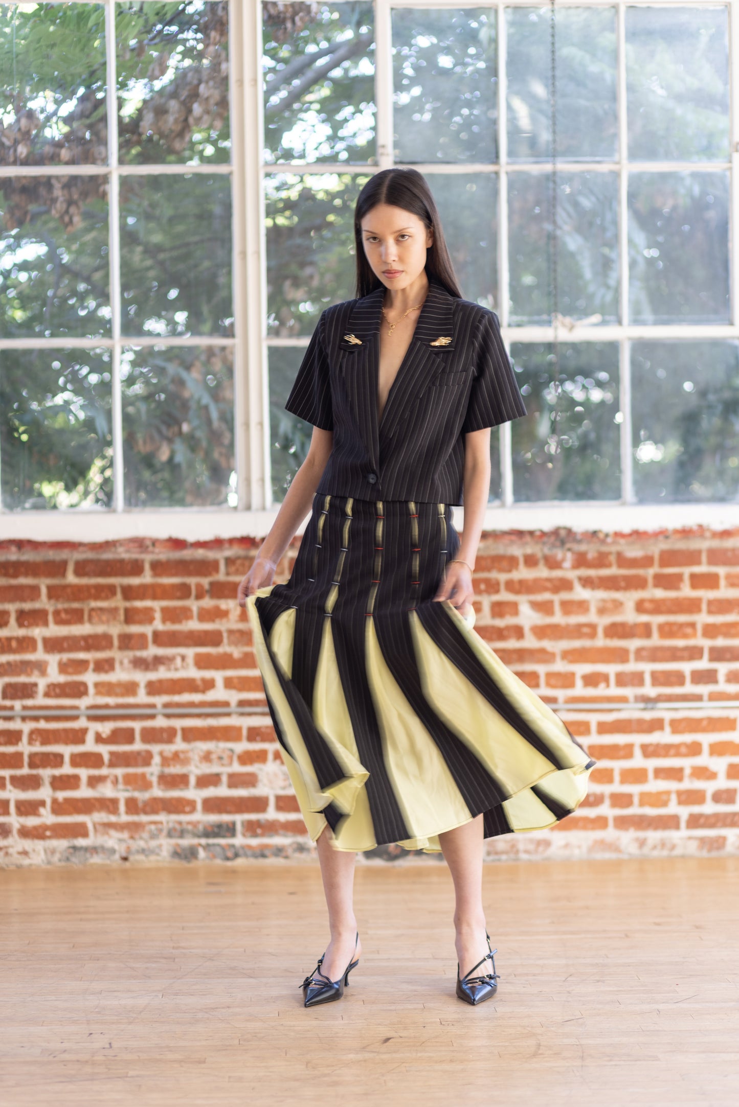 Pleated Inset Skirt