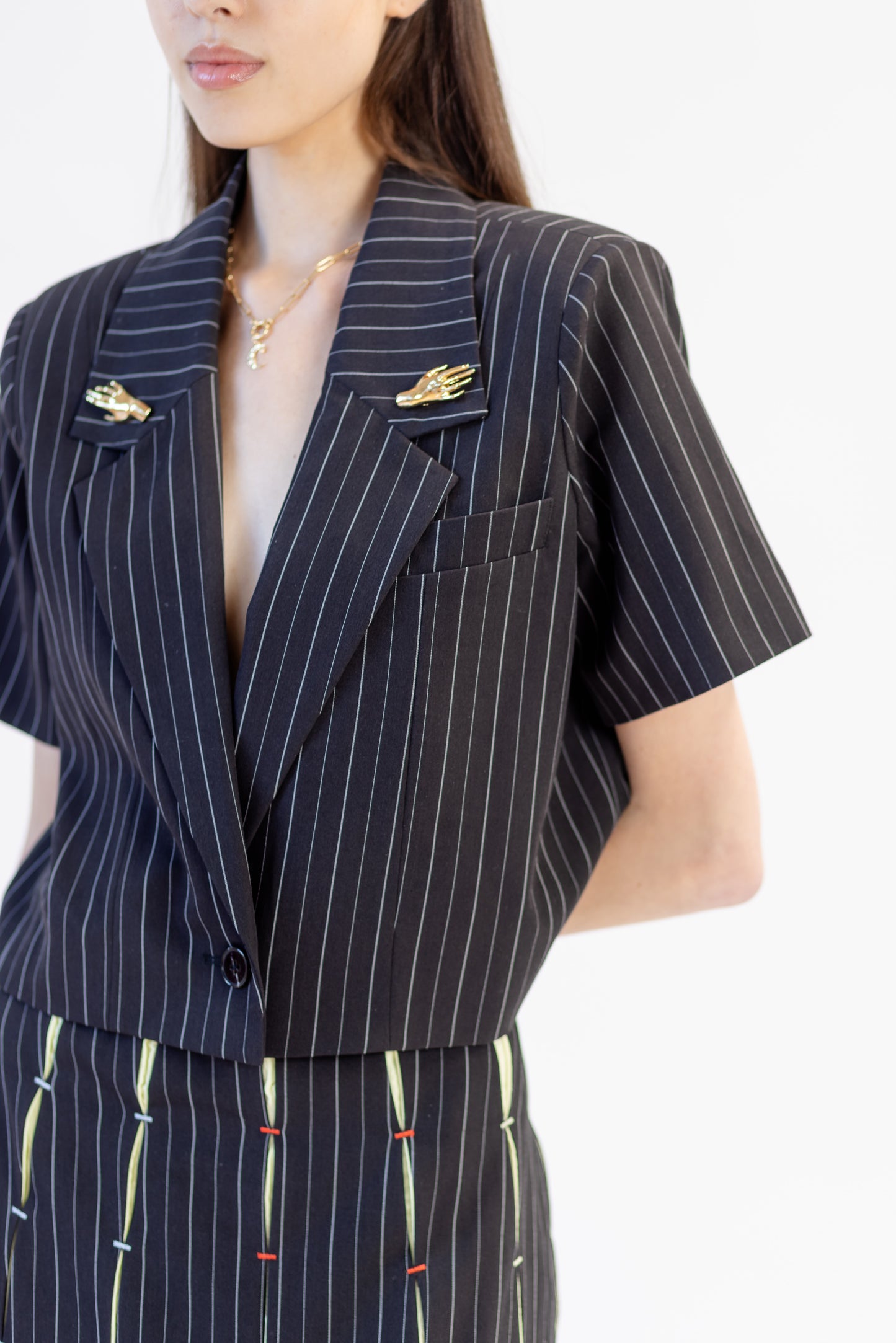 Cropped Short Sleeve Blazer