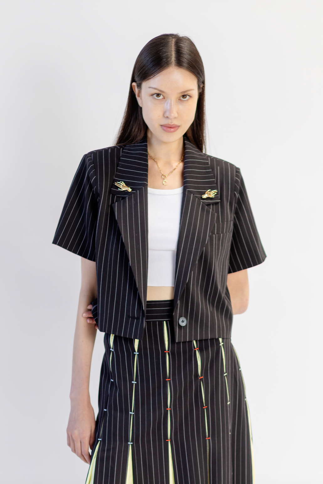 Cropped Short Sleeve Blazer