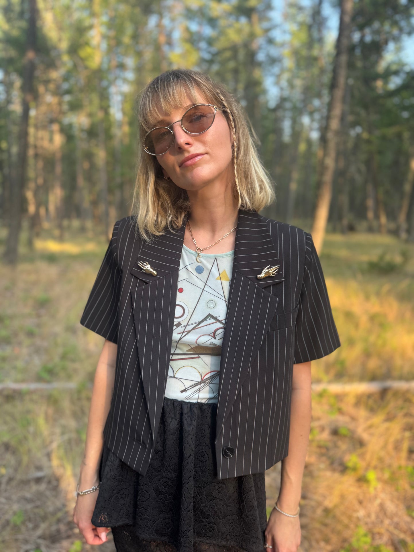 Cropped Short Sleeve Blazer