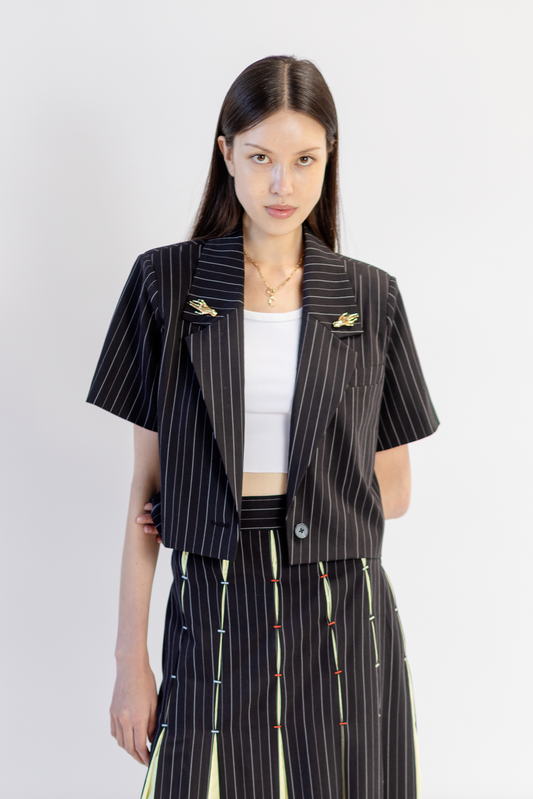 Cropped Short Sleeve Blazer